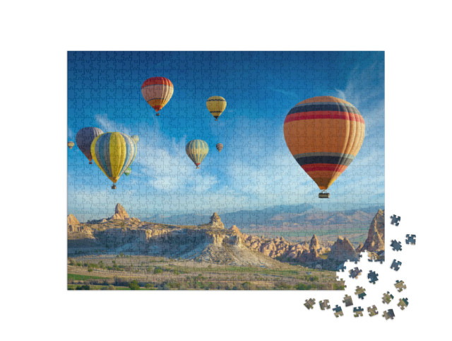 Puzzle 1000 pezzi „Bella vista del paesaggio roccioso in Cappadocia, Turchia“