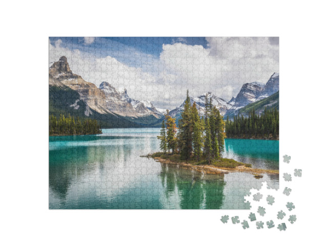 Puzzle 1000 pezzi „L'isola fantasma nel lago Maligne nel Parco Nazionale di Jasper in Alberta, Canada“