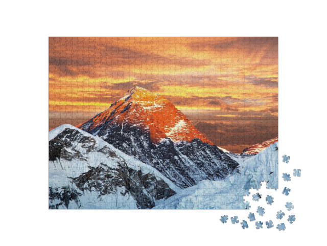 Puzzle 1000 pezzi „Il cielo della sera sul Monte Everest, Parco Nazionale Sagarmatha, Nepal“