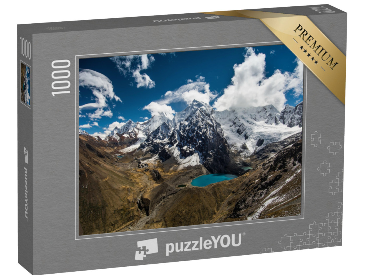 Puzzle 1000 pezzi „Spettacolari alte montagne, Cordigliera Huayhuash, Ande, Perù“