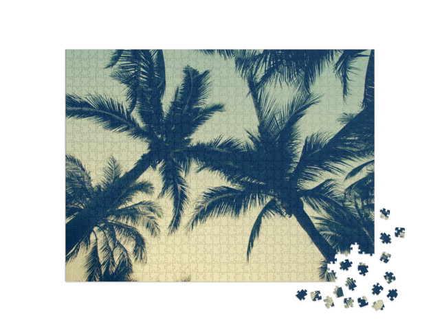 Puzzle 1000 pezzi „Palme nel cielo della sera“
