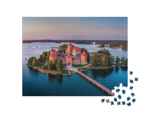 Puzzle 1000 pezzi „Castello di Trakai: castello medievale gotico dell'isola, Lituania“