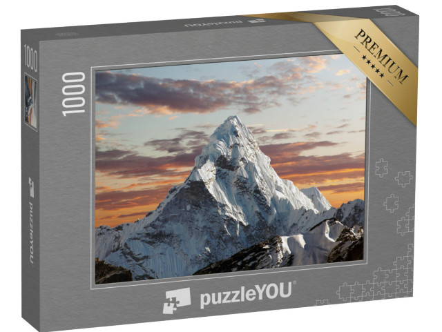 Puzzle 1000 pezzi „Ama Dablam sull'Everest di sera, Himalaya, Nepal“