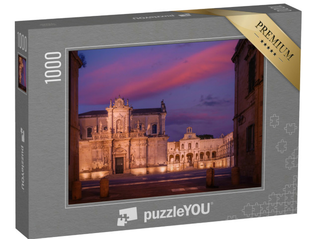 Puzzle 1000 pezzi „Veduta di Piazza Duomo con la Cattedrale di Santa Maria Assunta e il Palazzo Arcivescovile, Lecce, Italia“