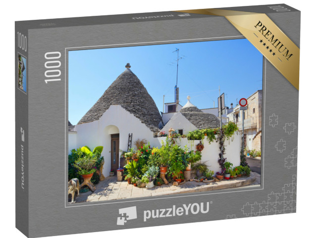 Puzzle 1000 pezzi „Edificio tradizionale a trulli ad Alberobello, Italia“