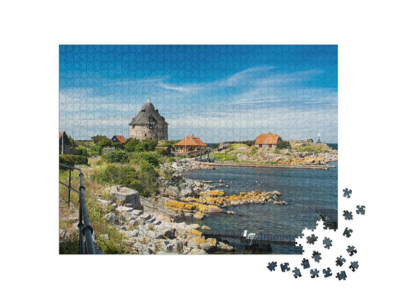 Puzzle 1000 pezzi „Christianso: pittoresca isola danese vicino a Bornholm, nel Mar Baltico“
