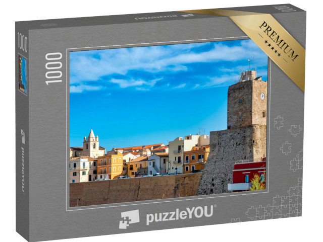 Puzzle 1000 pezzi „Vista del centro storico e della spiaggia nord, Termoli, Italia“
