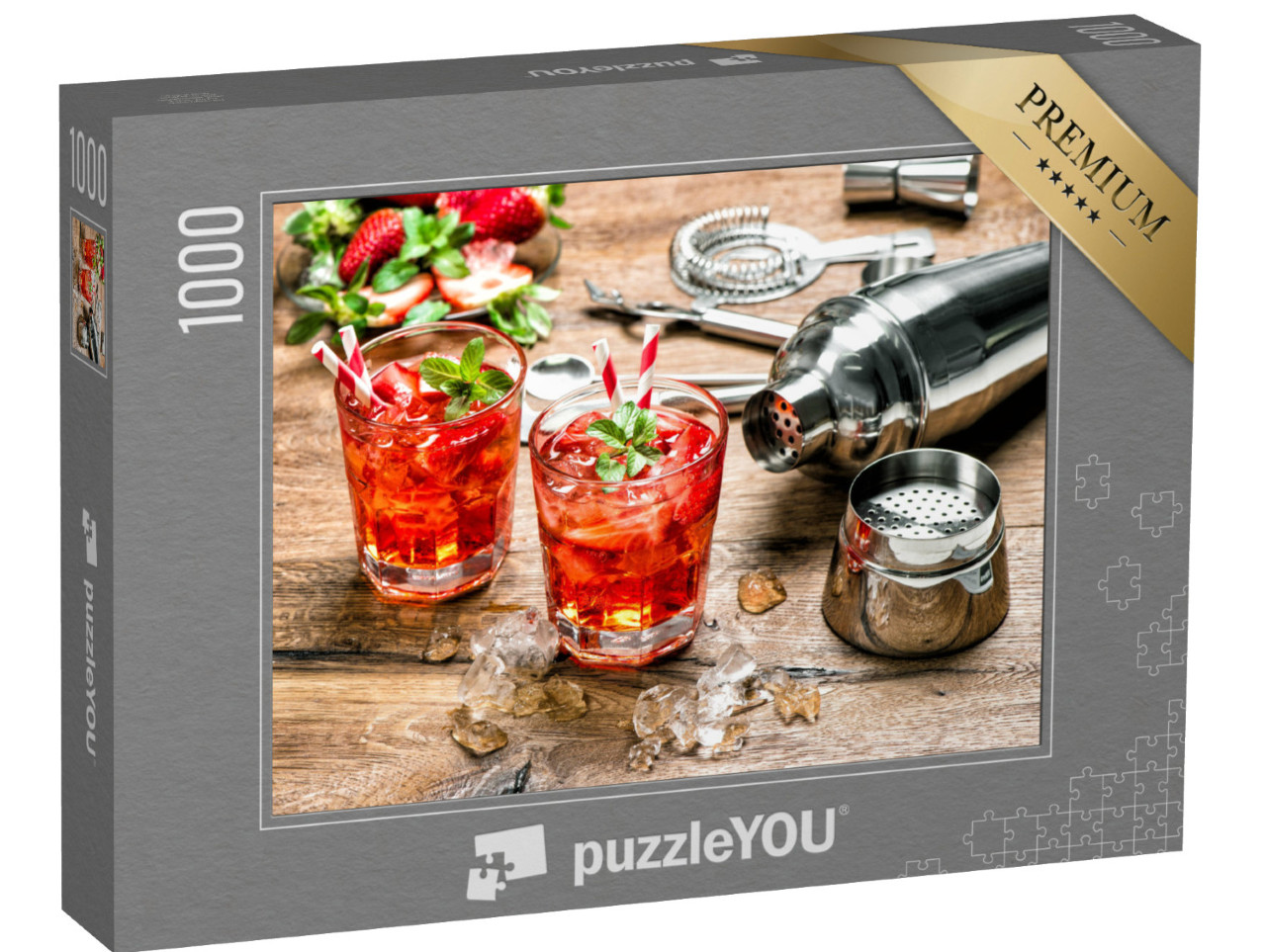 Puzzle 1000 pezzi „Cocktail di fragole con ghiaccio“