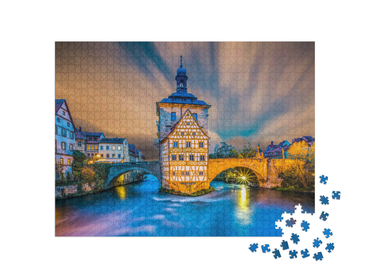 Puzzle 1000 pezzi „Idilliaco centro storico di Bamberg, Germania“