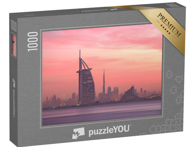 Puzzle 1000 pezzi „Lo skyline di Dubai da Jumeirah Beach a Downtown“