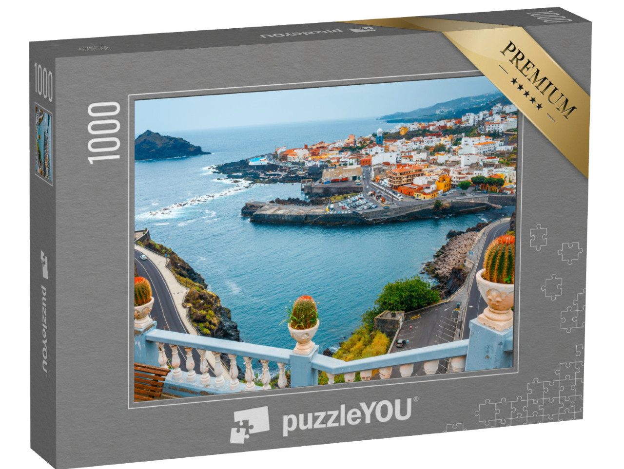 Puzzle 1000 pezzi „Vista aerea di Garachico a Tenerife, Spagna“