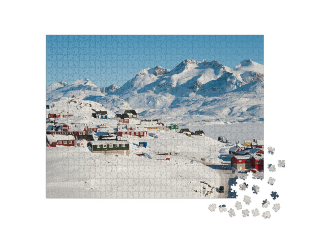 Puzzle 1000 pezzi „Tasiilaq in inverno, Groenlandia“