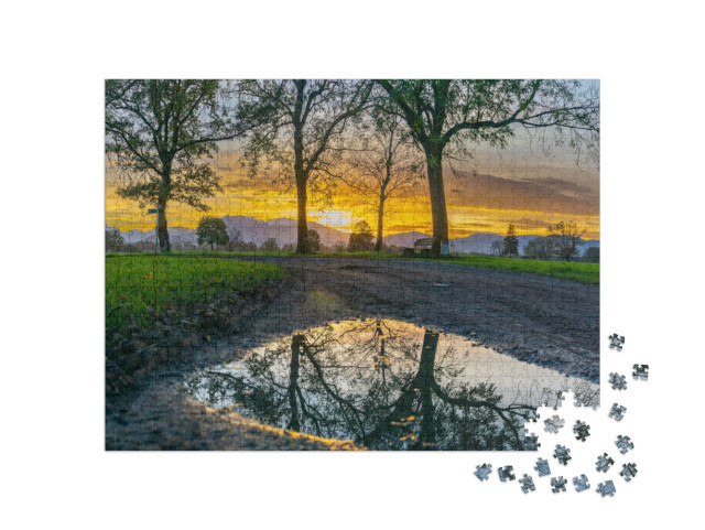 Puzzle 1000 pezzi „Tramonto nella valle del Reno“