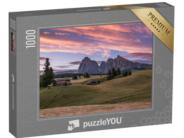 Puzzle 1000 pezzi „L'alba all'Alpe di Siusi nelle Dolomiti“
