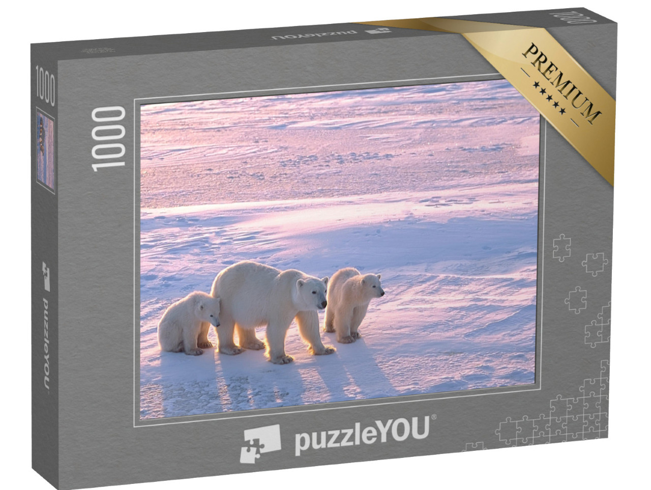 Puzzle 1000 pezzi „Orso polare con cuccioli nell'Artico canadese“