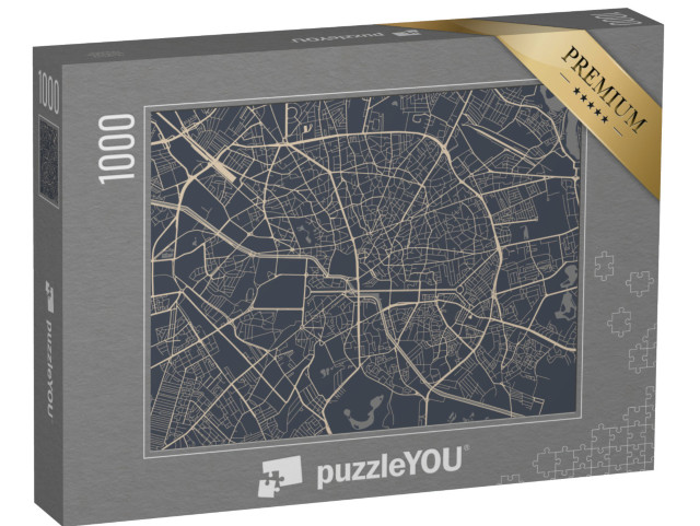 Puzzle 1000 pezzi „Mappa della città di Bucarest, Romania“