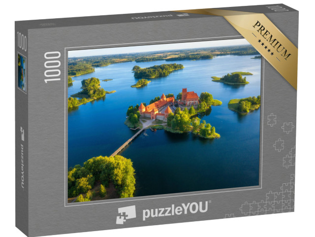 Puzzle 1000 pezzi „Vista aerea del castello di Trakai, Lituania“