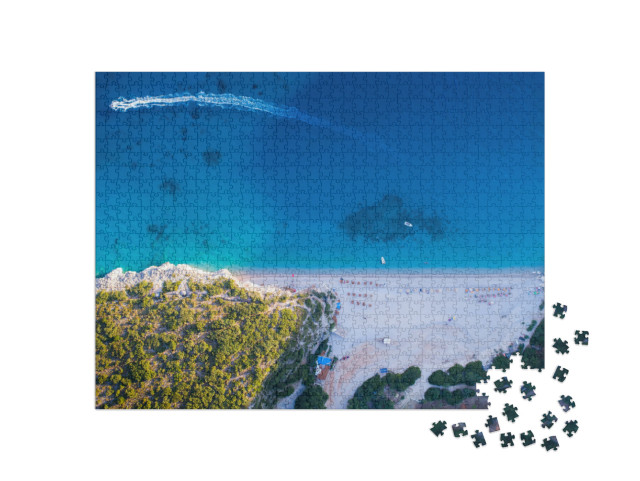 Puzzle 1000 pezzi „La bella spiaggia di Gjipe, nel sud dell'Albania“