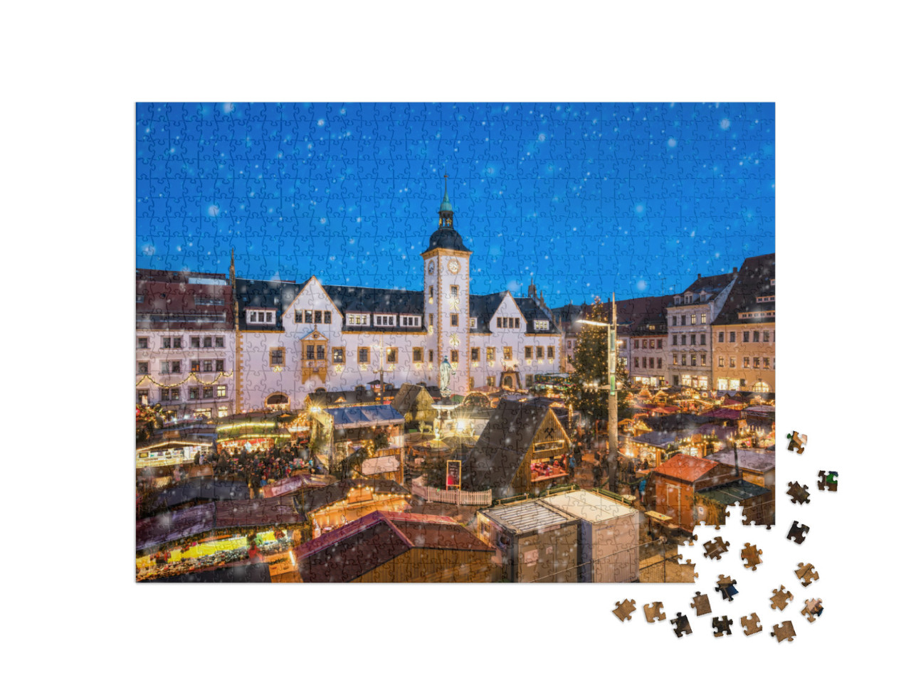 Puzzle 1000 pezzi „Il tradizionale mercatino di Natale di Freiberg“