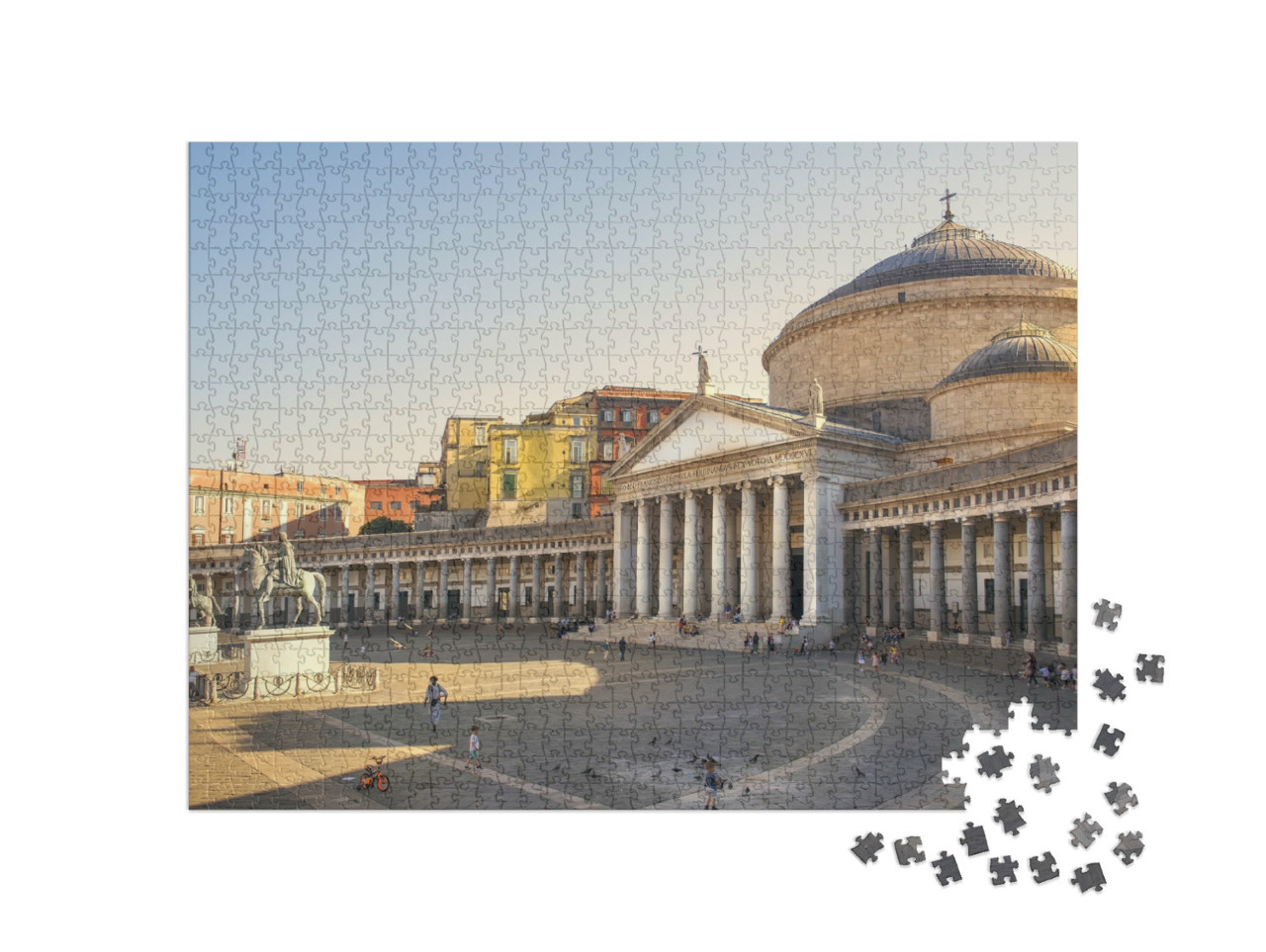 Puzzle 1000 pezzi „chiesa di San Francesco di Paola, Piazza del Plebiscito, piazza principale della città, Napoli,“