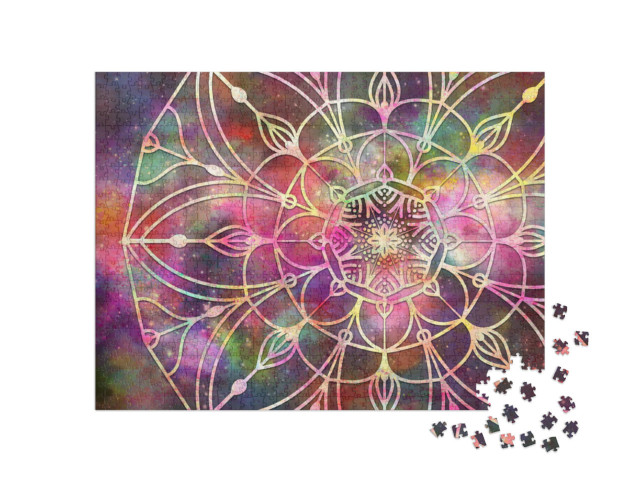 Puzzle 1000 pezzi „Mandala con galassia di stelle“