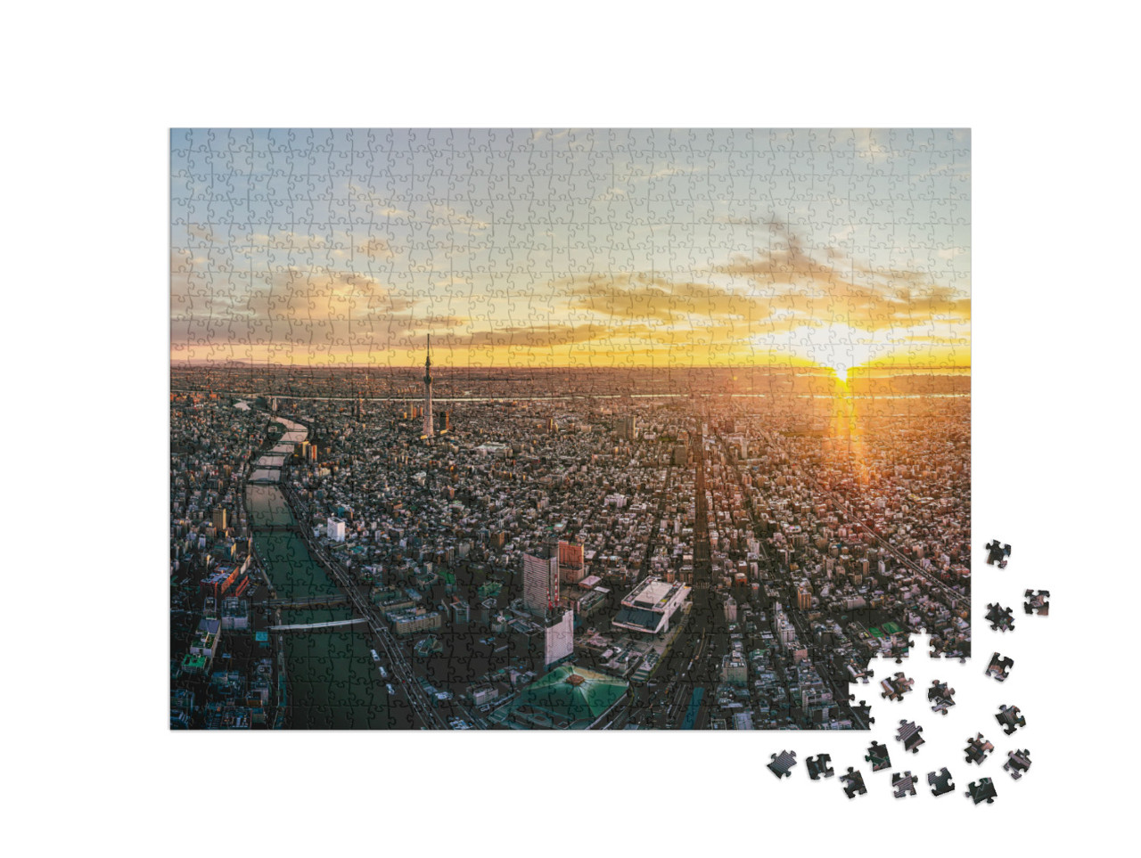 Puzzle 1000 pezzi „Tokyo all'alba, Giappone“