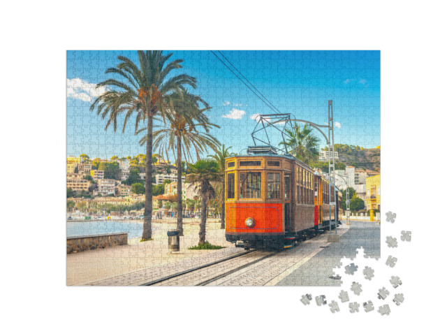 Puzzle 1000 pezzi „Il famoso tram per Port de Soller, Spagna“