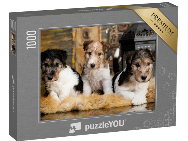 Puzzle 1000 pezzi „Cuccioli di fox terrier“