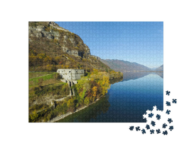 Puzzle 1000 pezzi „Rocca d' Anfo - ITALIA vista da un drone“