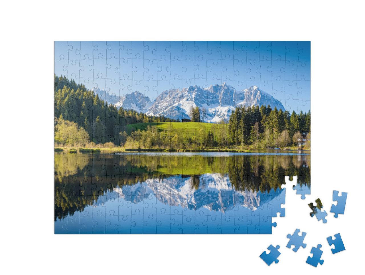 Puzzle 200 pezzi „Idilliaco paesaggio alpino“