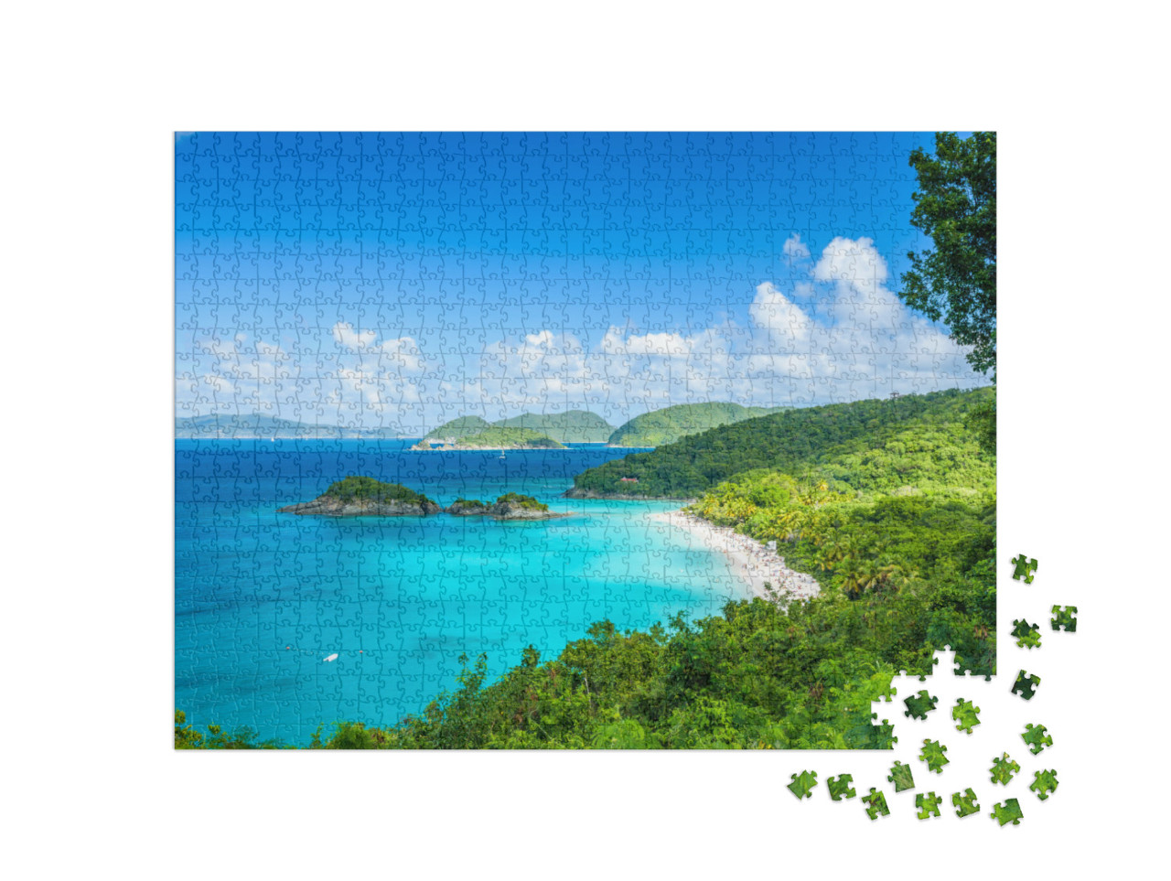 Puzzle 1000 pezzi „Trunk Bay, St. John, Isole Vergini Americane“