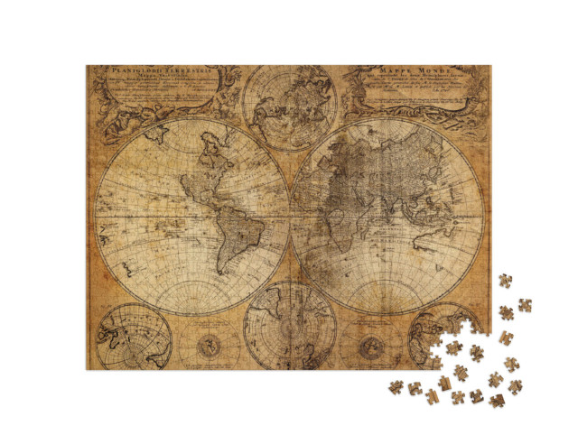Puzzle 1000 pezzi „Vecchio mappamondo del 1746“