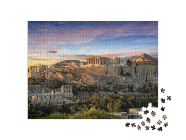 Puzzle 1000 pezzi „Il tempio del Partenone sull'Acropoli di Atene, Grecia“