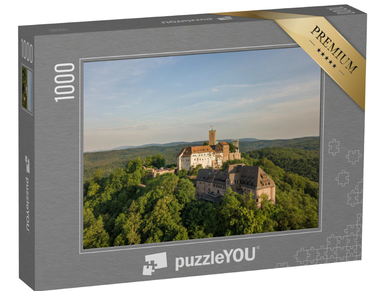 Puzzle 1000 pezzi „Vista aerea del castello di Wartburg vicino a Eisenach“