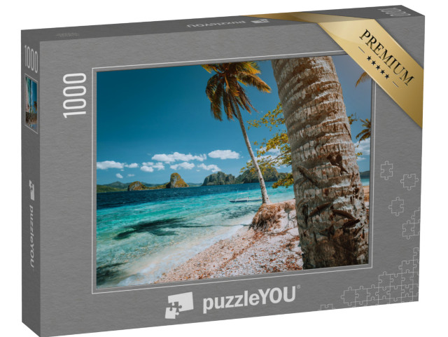 Puzzle 1000 pezzi „Bella spiaggia di palme nelle Filippine“