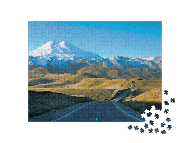 Puzzle 1000 pezzi „Regione dell'Elbrus, Russia, Elbrus, la vetta più alta d'Europa“