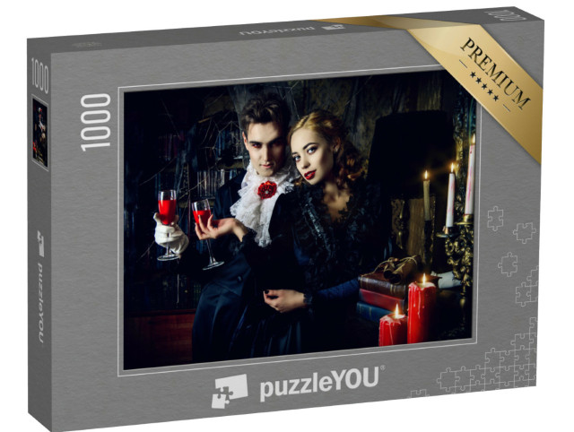 Puzzle 1000 pezzi „Una coppia di vampiri con abiti medievali“
