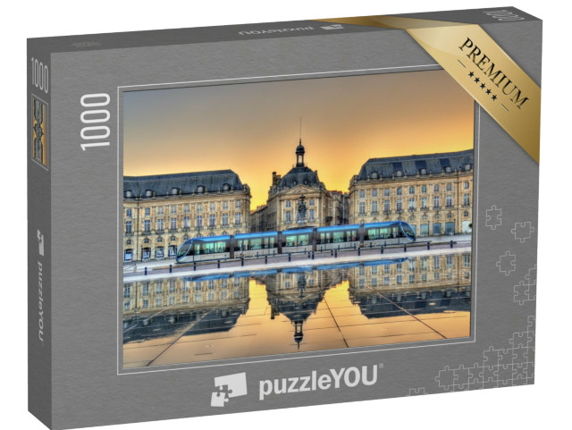 Puzzle 1000 pezzi „Place de la Bourse riflessa dal livello dell'acqua a Bordeaux - Francia, Gironda“