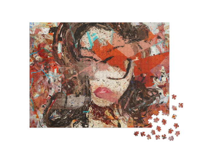 Puzzle 1000 pezzi „Volto di una ragazza con gli occhiali“