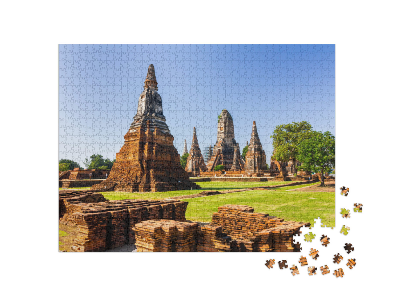 Puzzle 1000 pezzi „Wat Mahathat, patrimonio mondiale dell'UNESCO, antica capitale di Sukhothai, Thailandia“