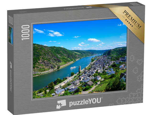 Puzzle 1000 pezzi „Una veduta a volo d'uccello di Oberwesel sul Reno“