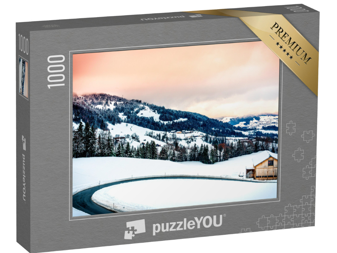 Puzzle 1000 pezzi „Bellissimo paesaggio invernale nel Vorarlberg, in Austria“