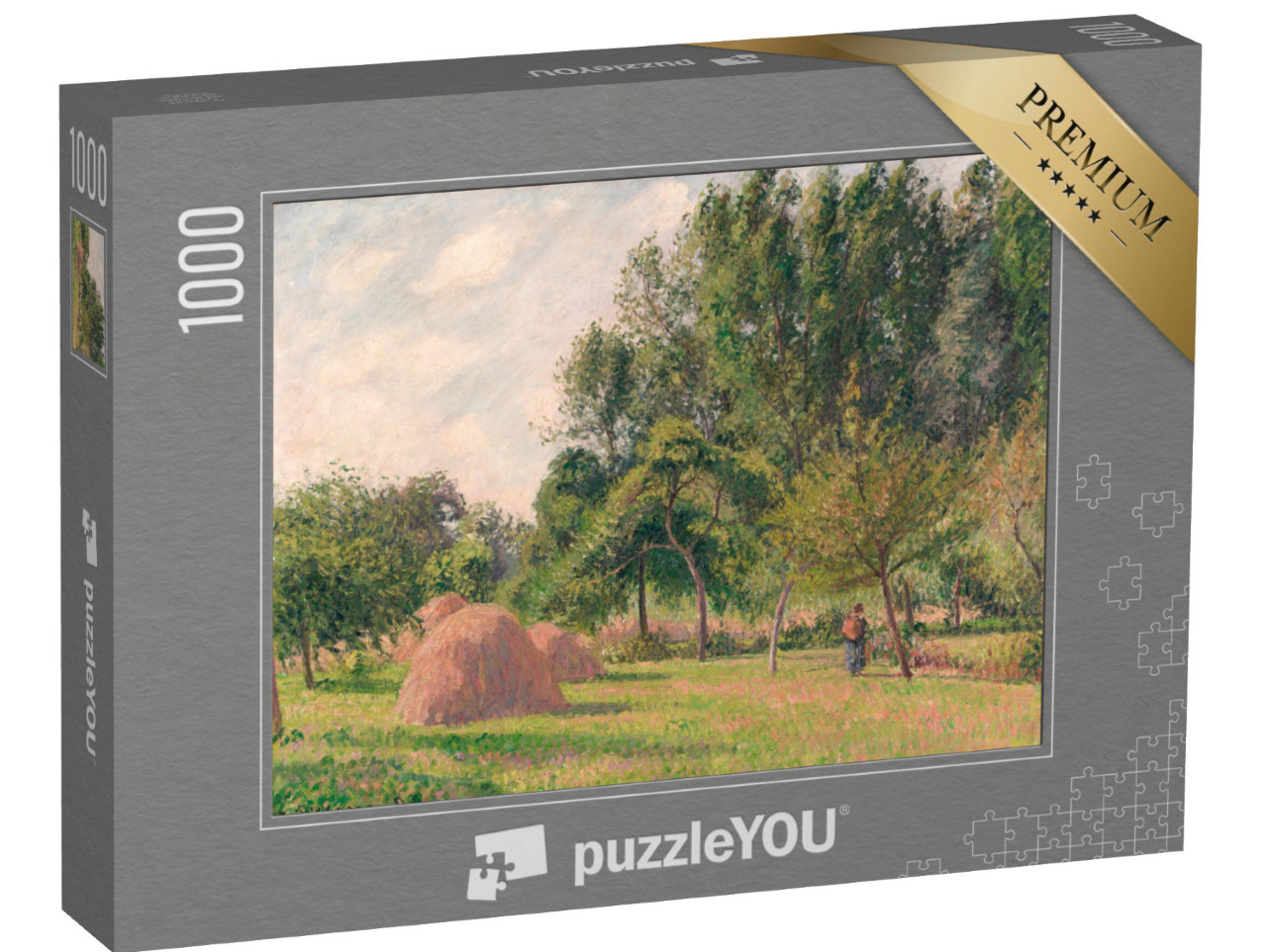 Puzzle 1000 pezzi „Camille Pissarro - Pagliaio, mattino, Éragny“