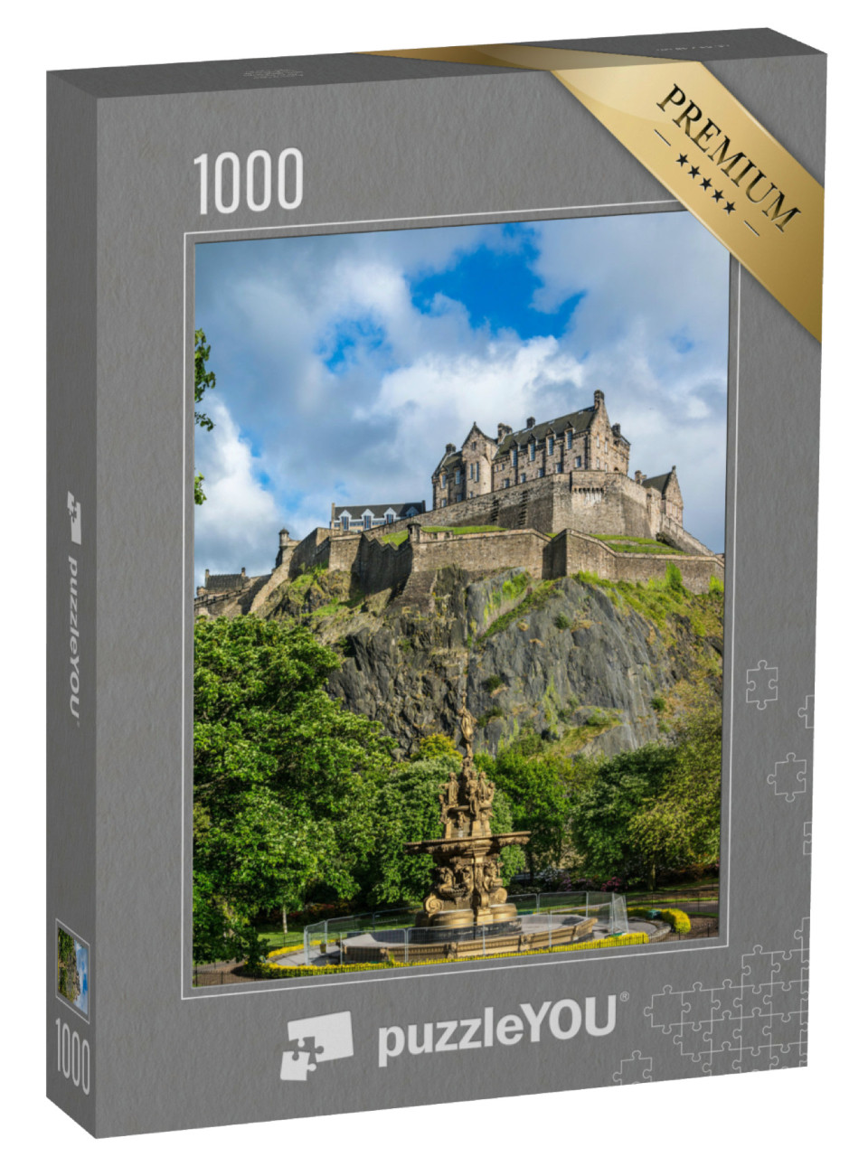 Puzzle 1000 pezzi „Il castello di Edimburgo, Scozia, dai giardini di Princes Street“