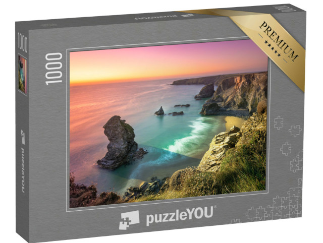 Puzzle 1000 pezzi „Tramonto tra Padstow e Newquay in Cornovaglia, Inghilterra“