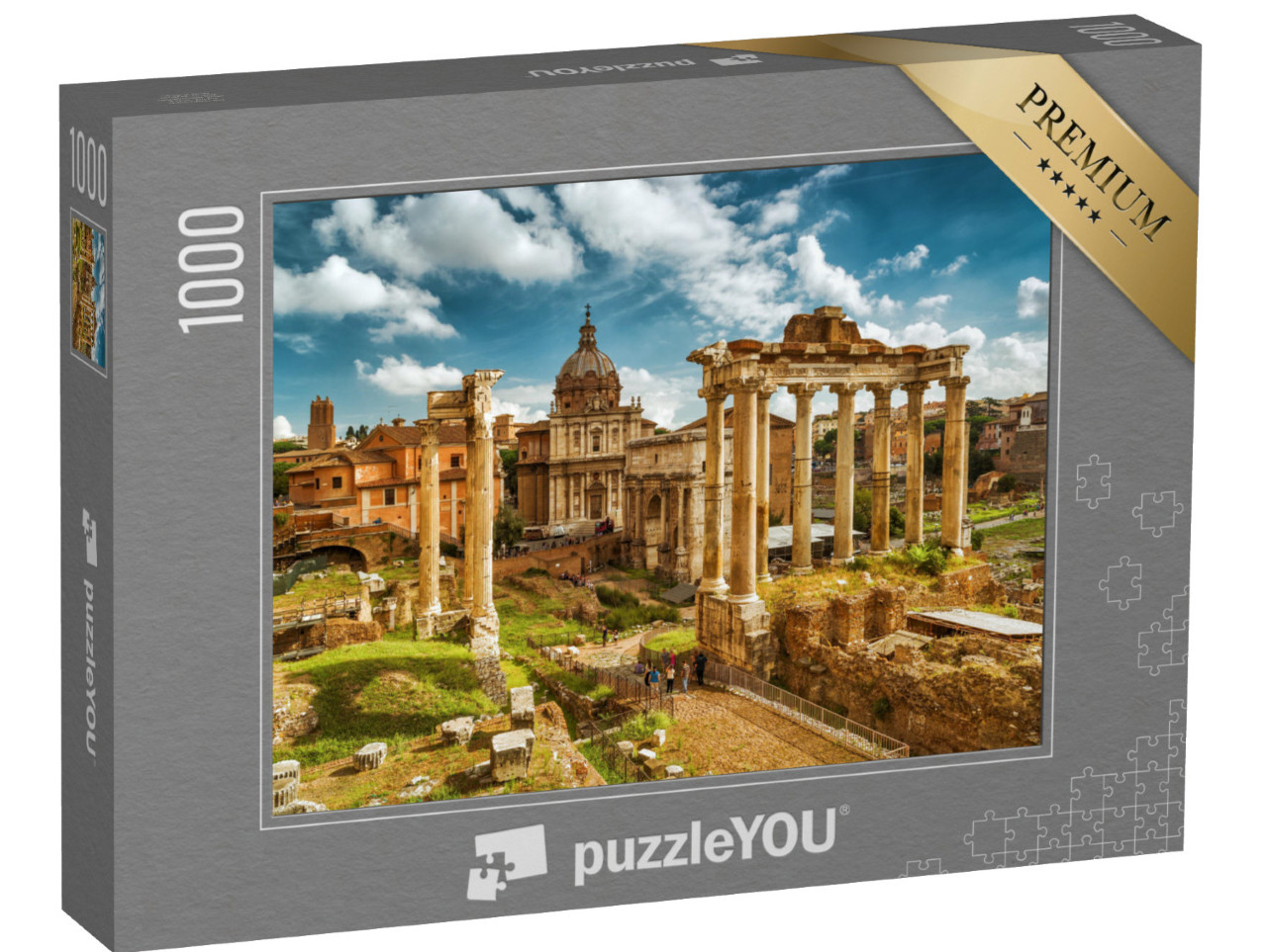 Puzzle 1000 pezzi „Foro Romano con il Tempio di Saturno, Roma, Italia“