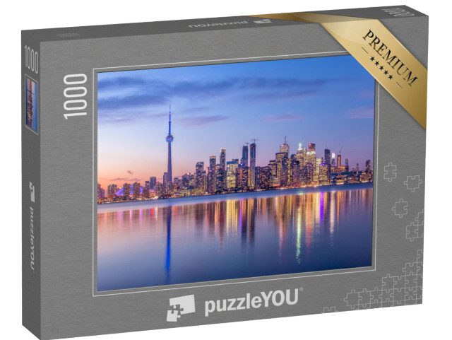 Puzzle 1000 pezzi „Lo skyline di Toronto con luce viola, Canada“