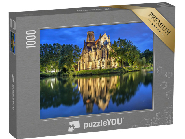 Puzzle 1000 pezzi „La chiesa di San Giovanni di sera a Stoccarda, Germania“