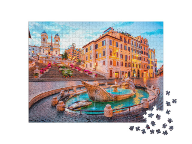 Puzzle 1000 pezzi „Piazza di Spagna al mattino, Roma, Italia“