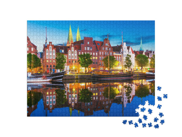 Puzzle 1000 pezzi „Centro storico e architettura di Lubecca, Germania“